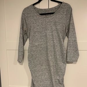 Gray cotton maternity dress